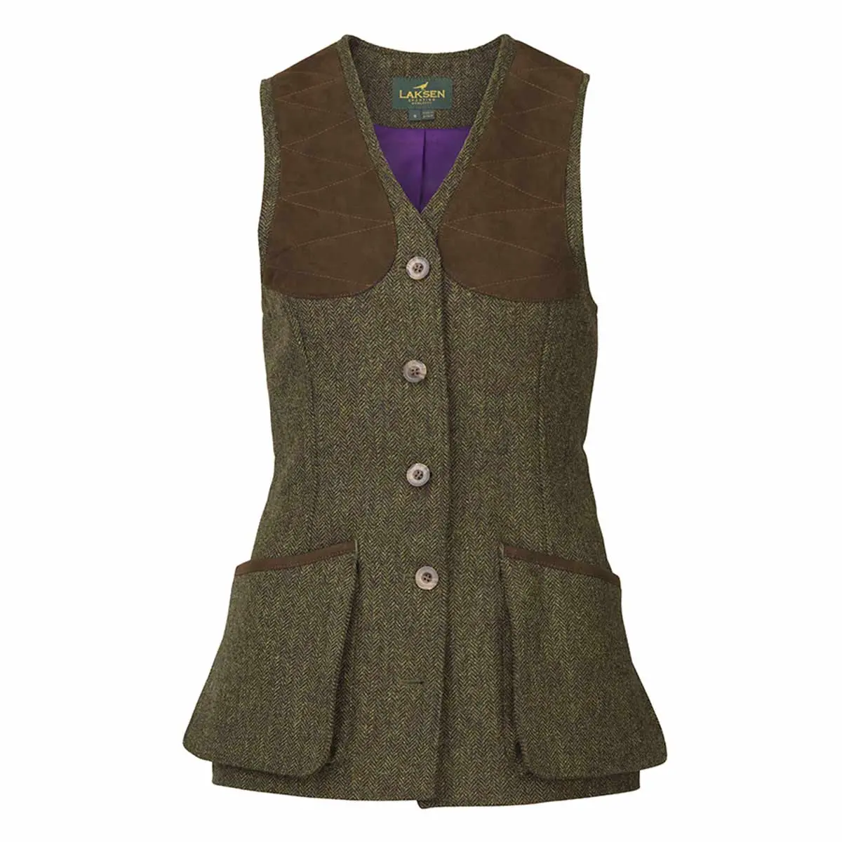 Laksen Dora Ladies Herringbone Tweed Beauly Shooting Vest 1