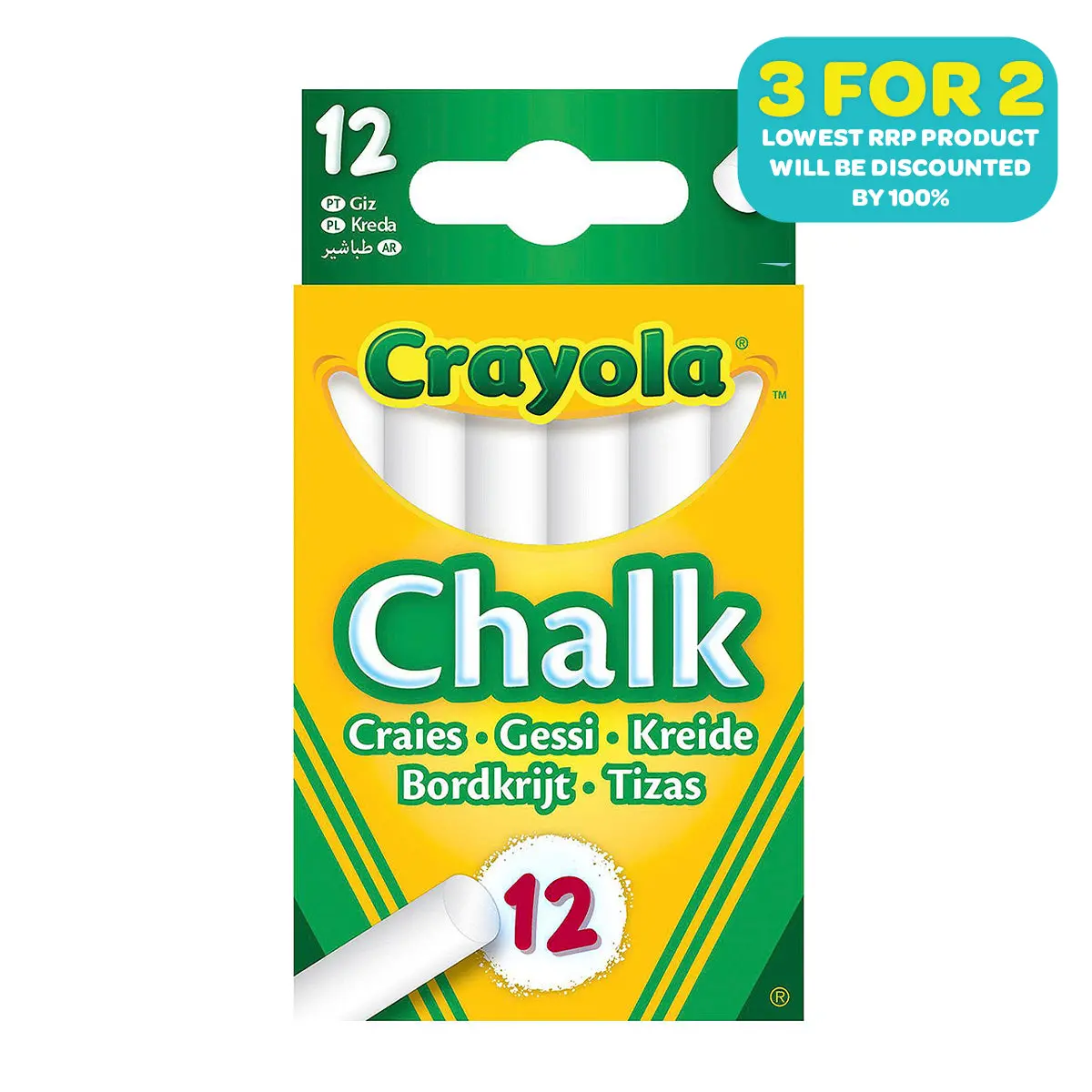 Crayola Anti-Dust White Chalk (12 Pack) 1