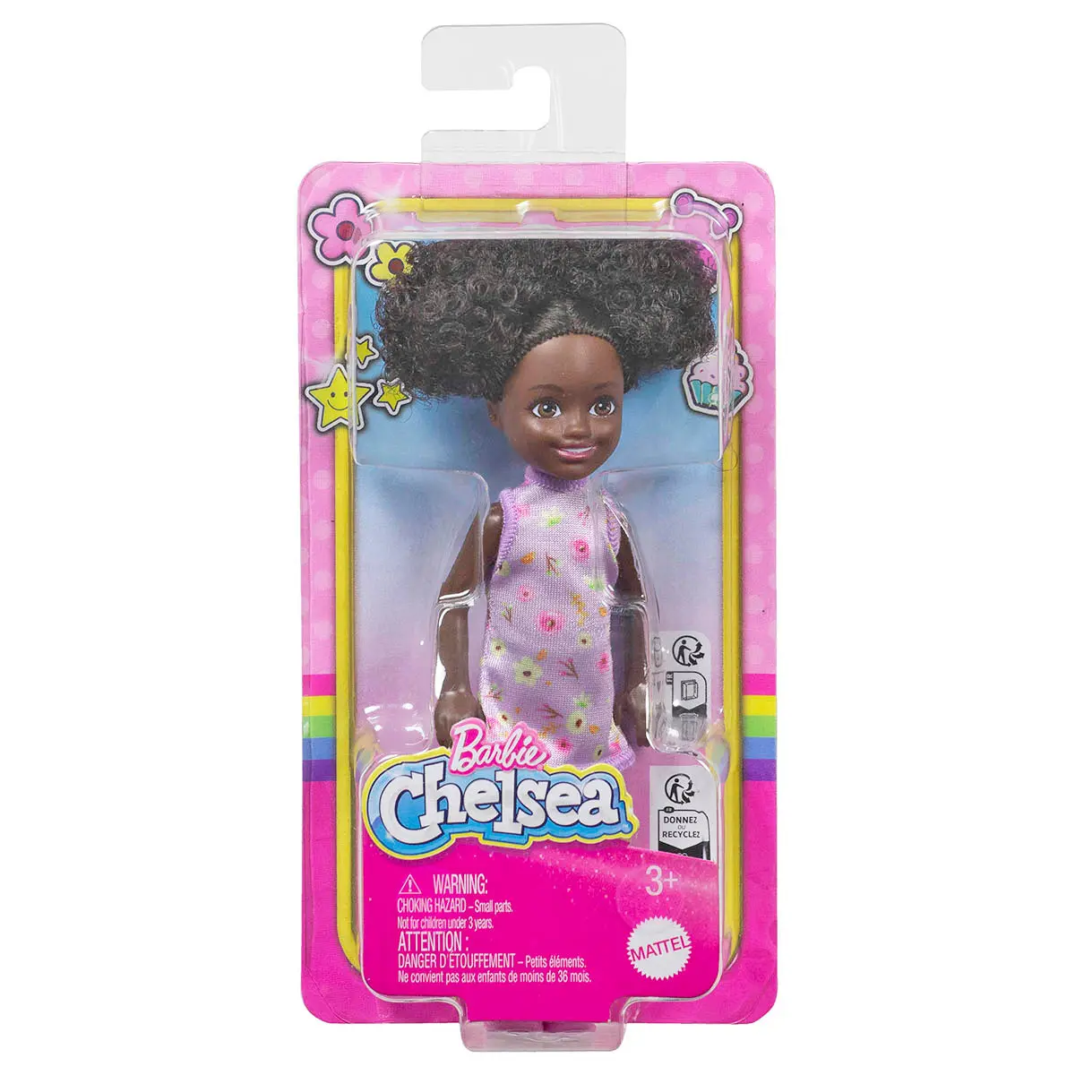 Barbie Chelsea Small 14Cm Doll In Purple Floral Dress 1