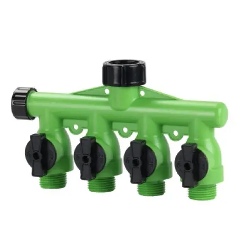 Melnor 337Gtdi 4-Way Poly Faucet Manifold Splitter With Shut Offs - Quantity Of 3 1