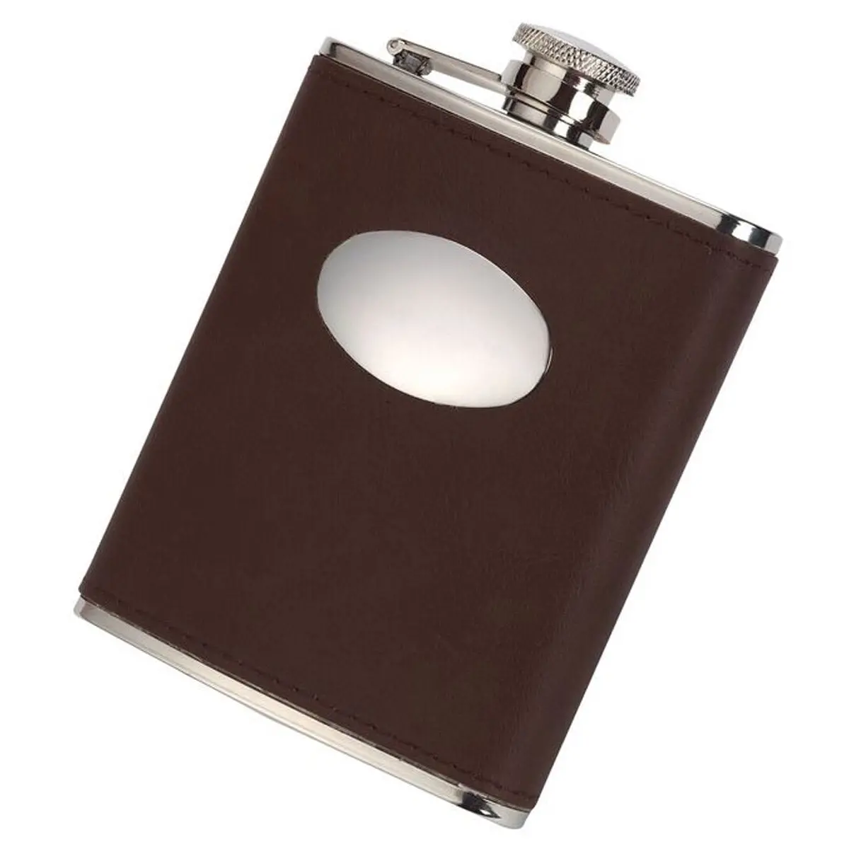 Brown Leather 6Oz Hip Flask By David Nickerson 1