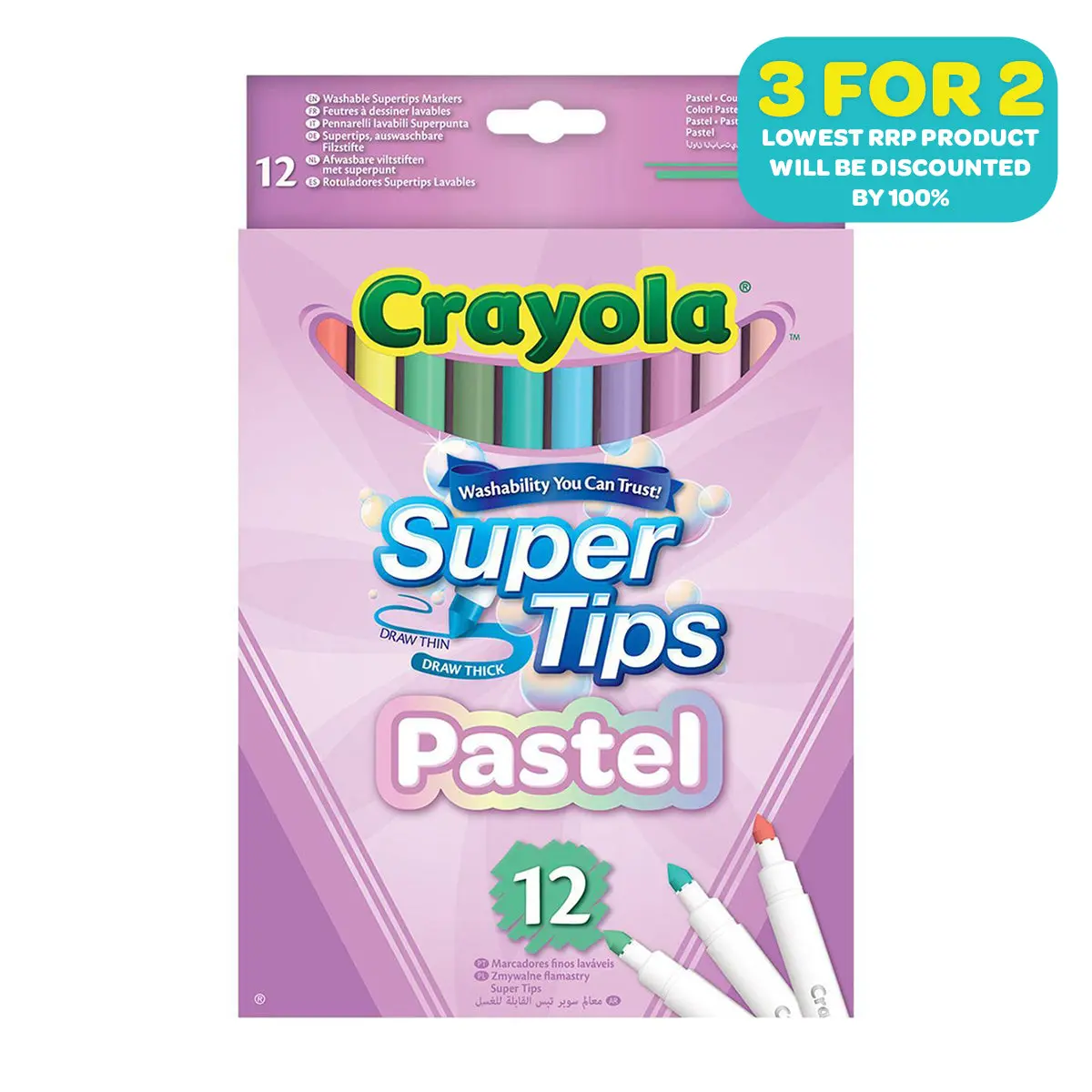 Crayola Super-Tips Pastel Markers (12 Pack) 1