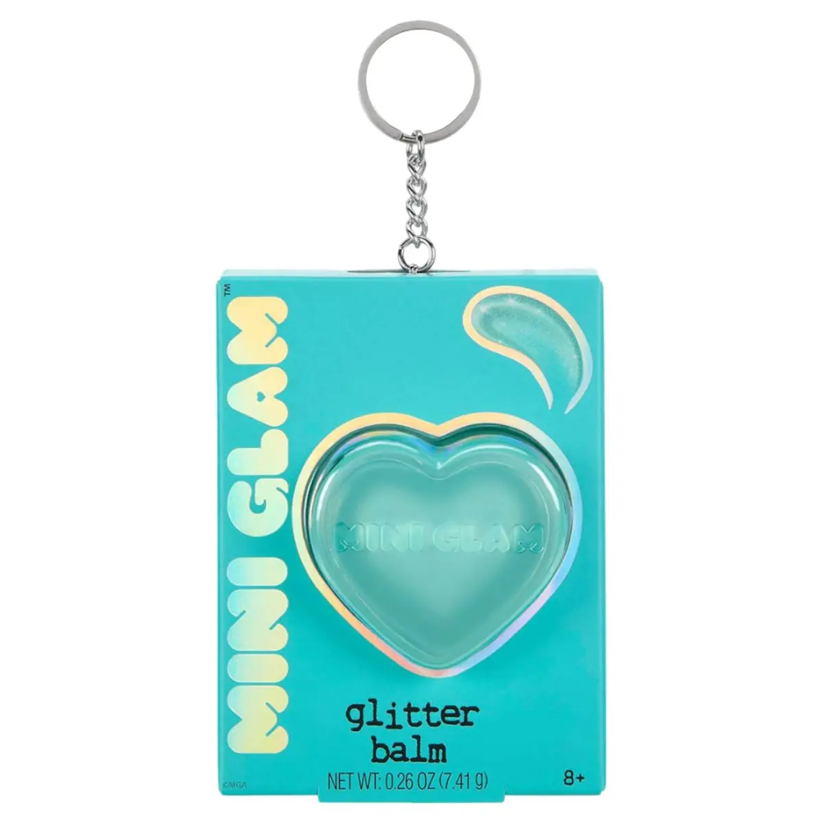 Mini Glam Heart Glitter Balm Fuzzy Slippers Keychain 1
