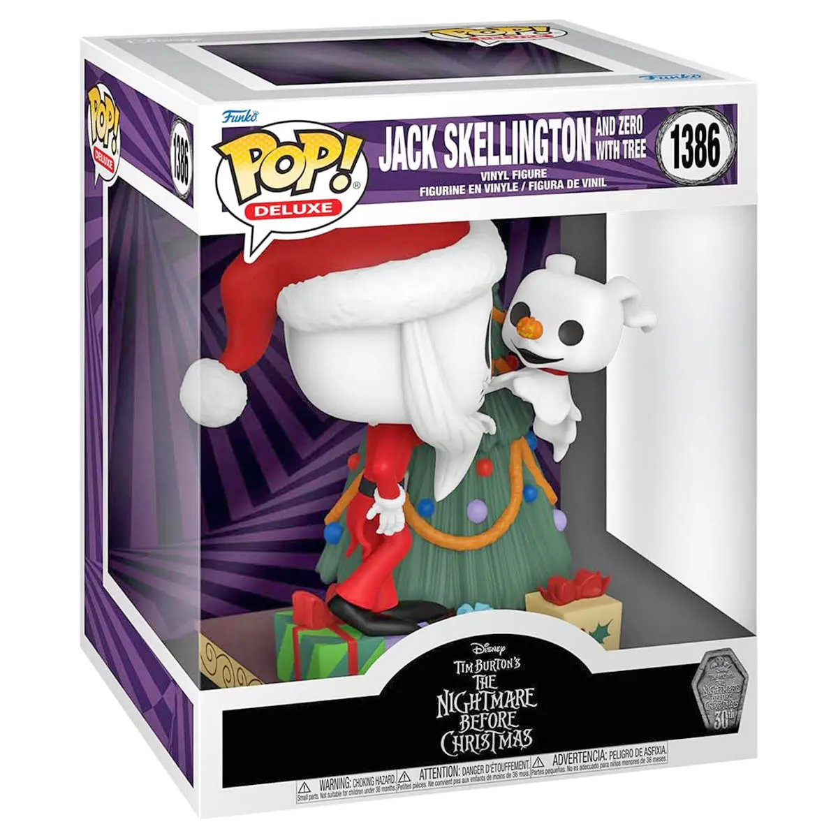 Funko Pop! Deluxe: Tthe Nightmare Before Christmas 30Th: Jack Skellington And Zero With Tree Vinyl Figure #1386 1