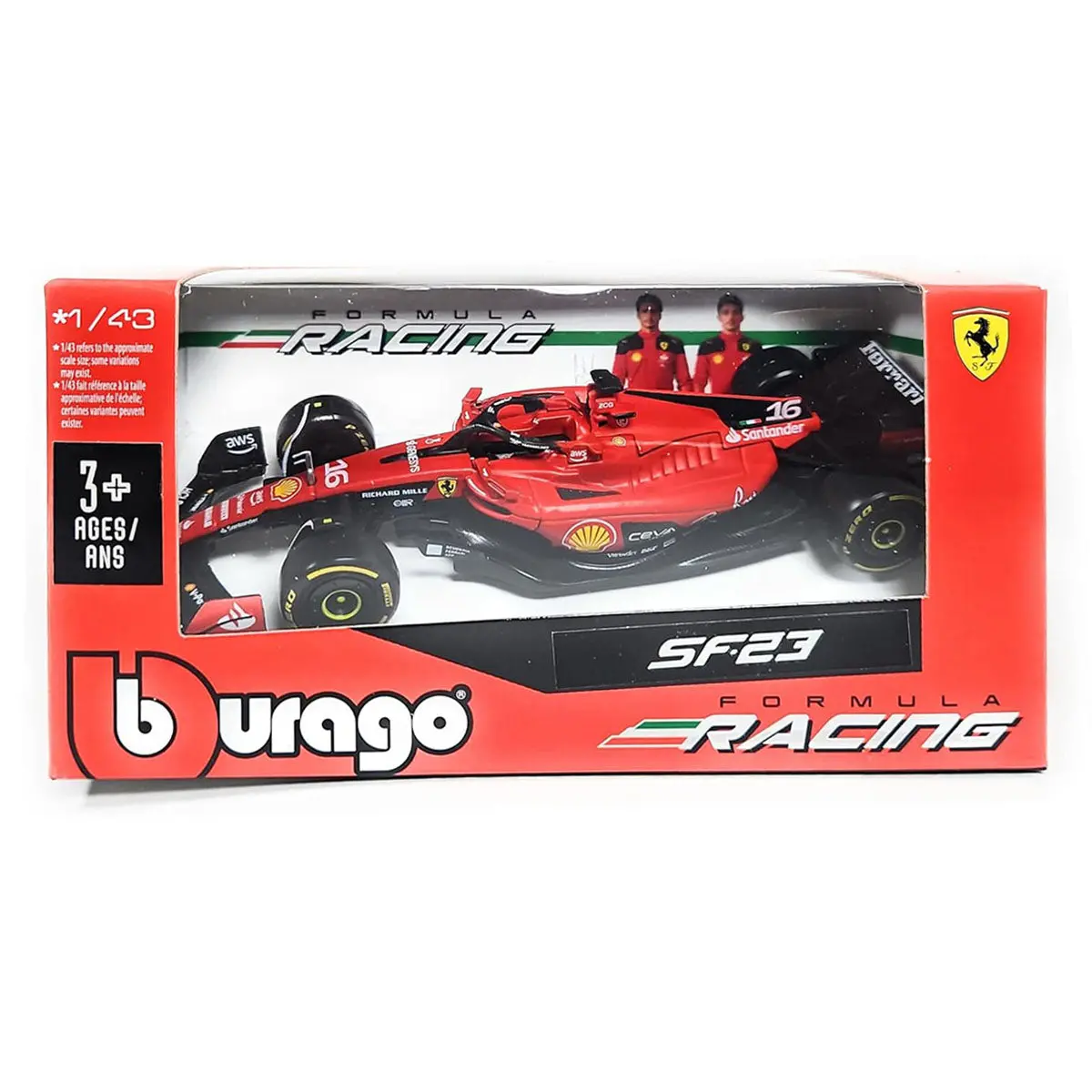Bburago Formula Racing Ferrari Sf-23 Charles Leclerc 1:43 Race Car 1