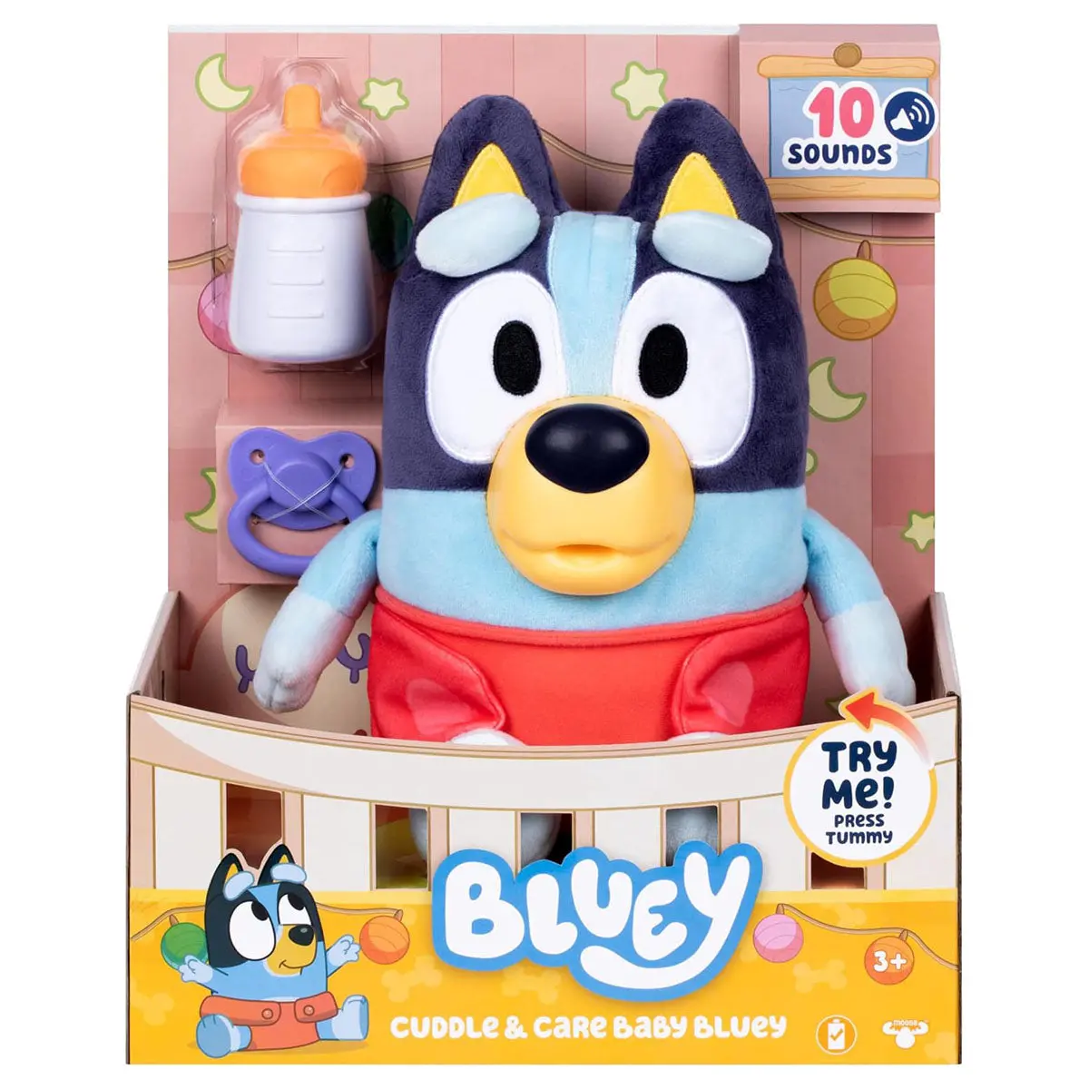 Bluey Cuddle & Care Baby Bluey Plush With Sounds 1