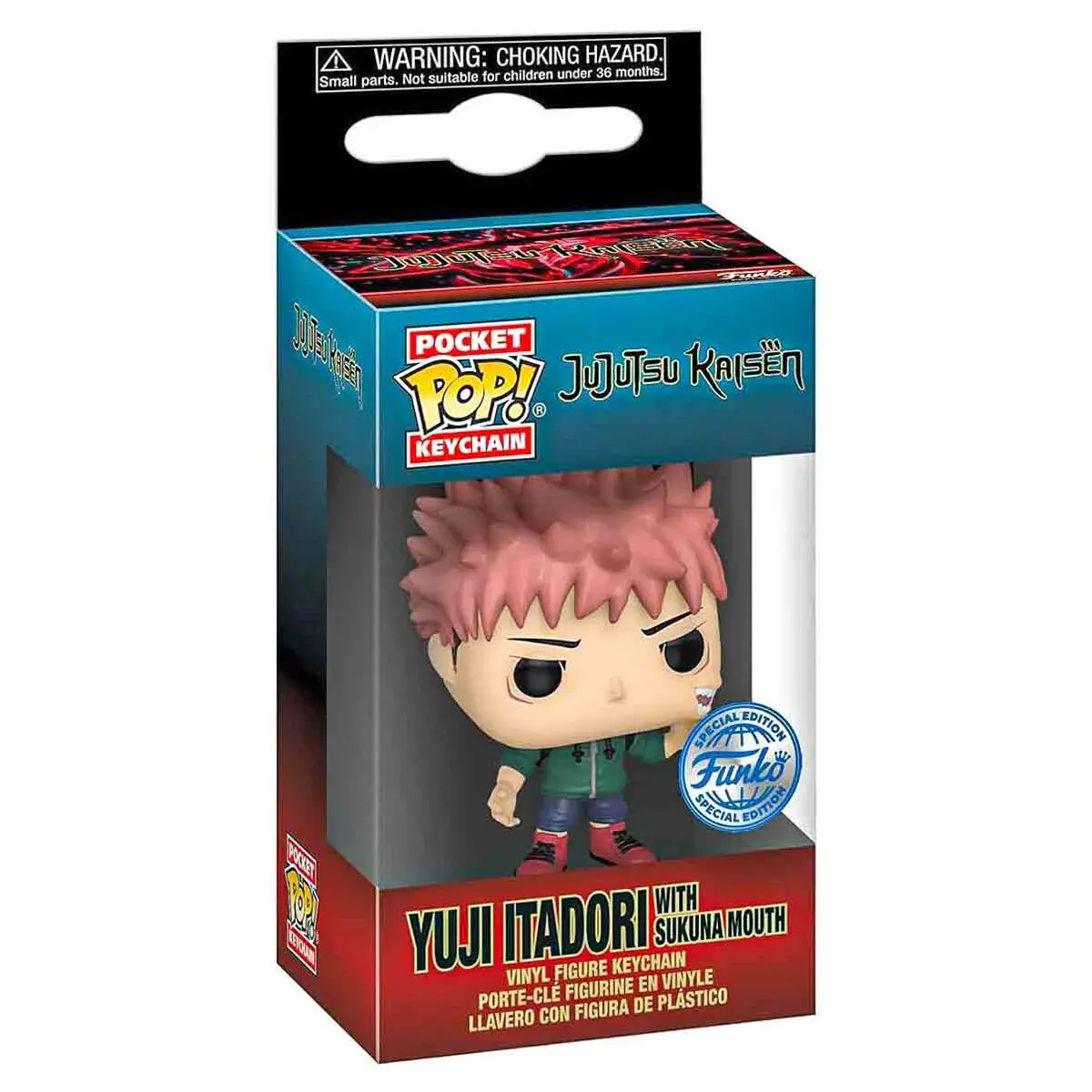 Funko Pop! Pocket Keychain: Jujutsu Kaisen: Yuji Itadori With Sukuna Mouth Vinyl Figure 1