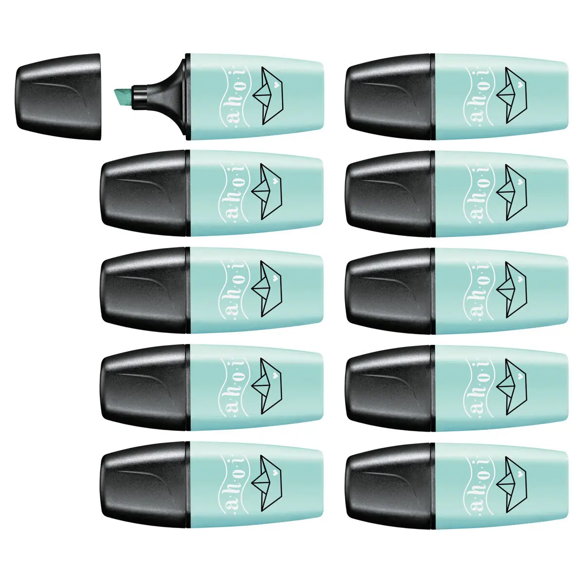 Stabilo Boss Mini Pastellove Touch Of Turquoise Highlighter Box Of 10 1