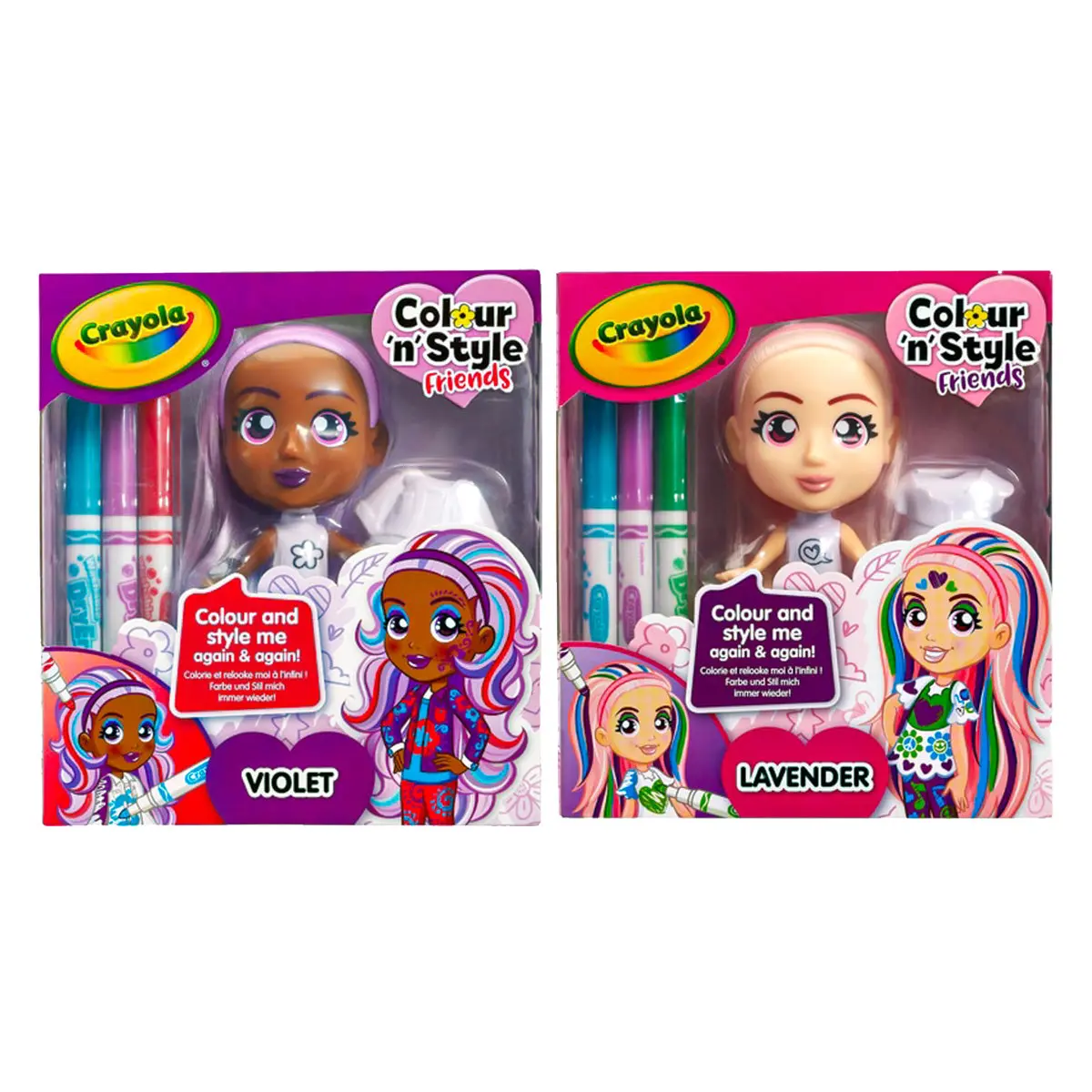 Crayola Colour 'N' Style Friends Violet And Lavender Bundle 1