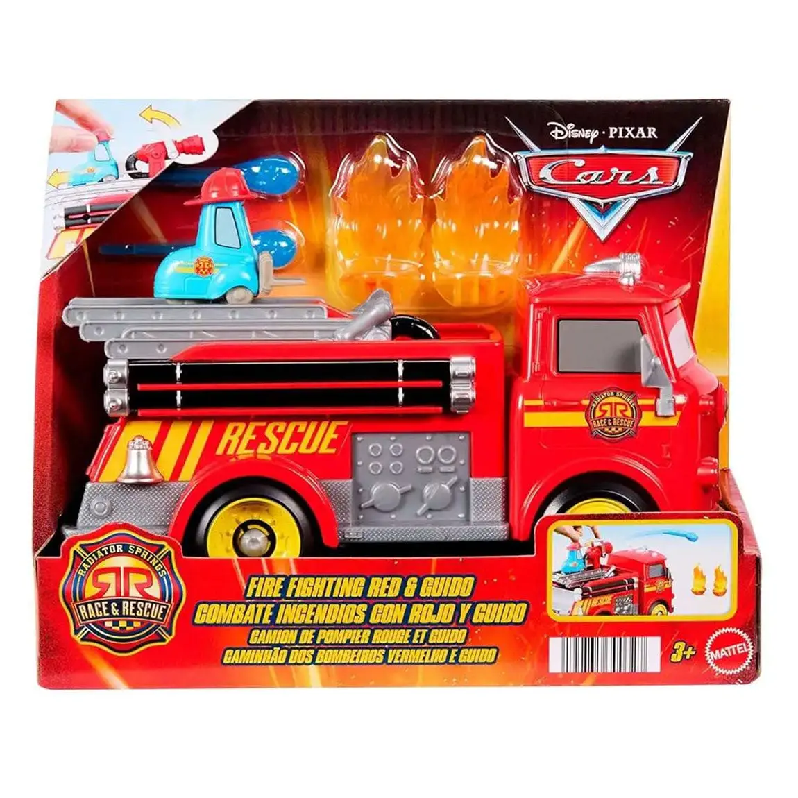 Disney Pixar Cars Race & Rescue Fire Fighting Red & Guido Vehicle 1