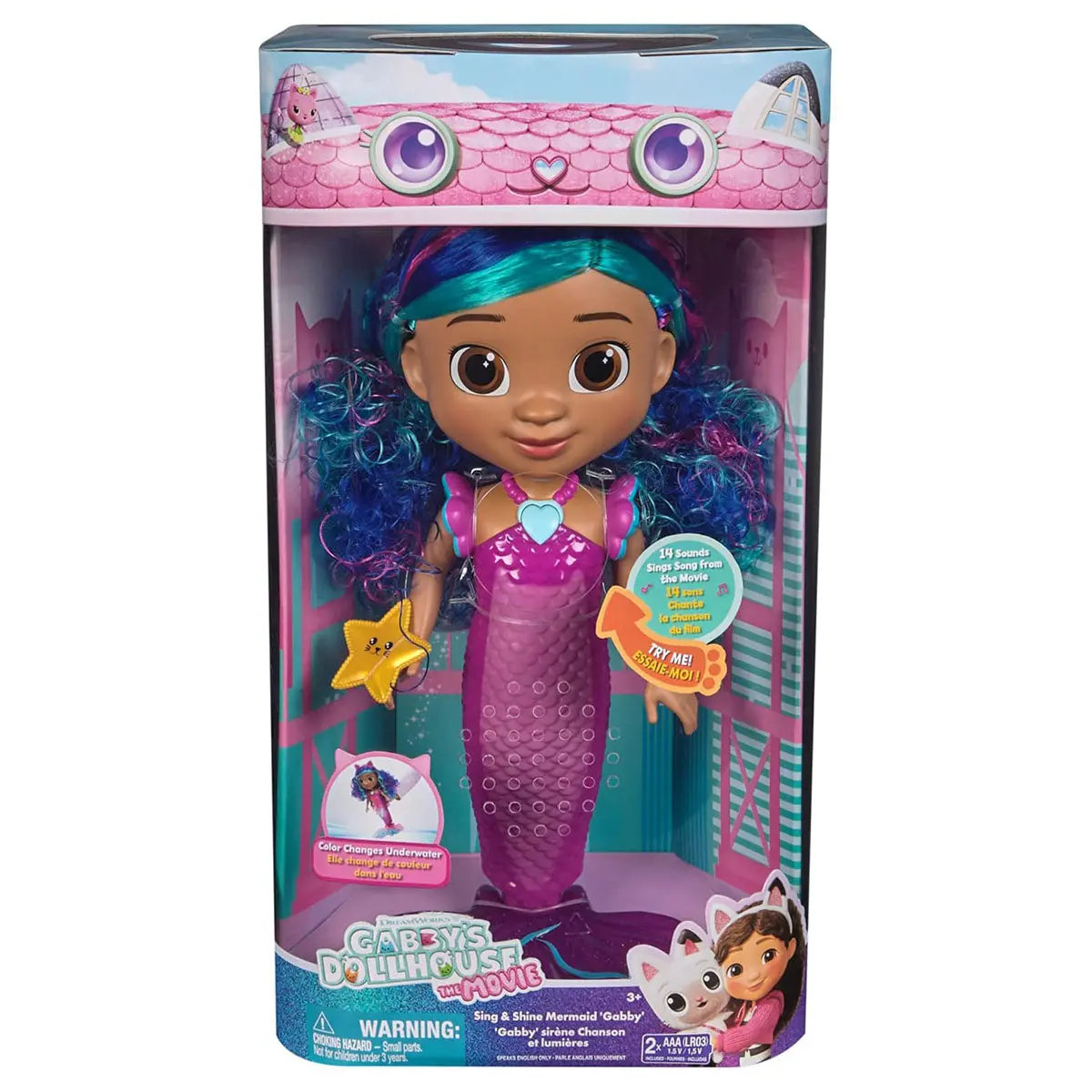 Gabby's Dollhouse: The Movie: Sing & Shine Mermaid Gabby 35Cm Doll 1