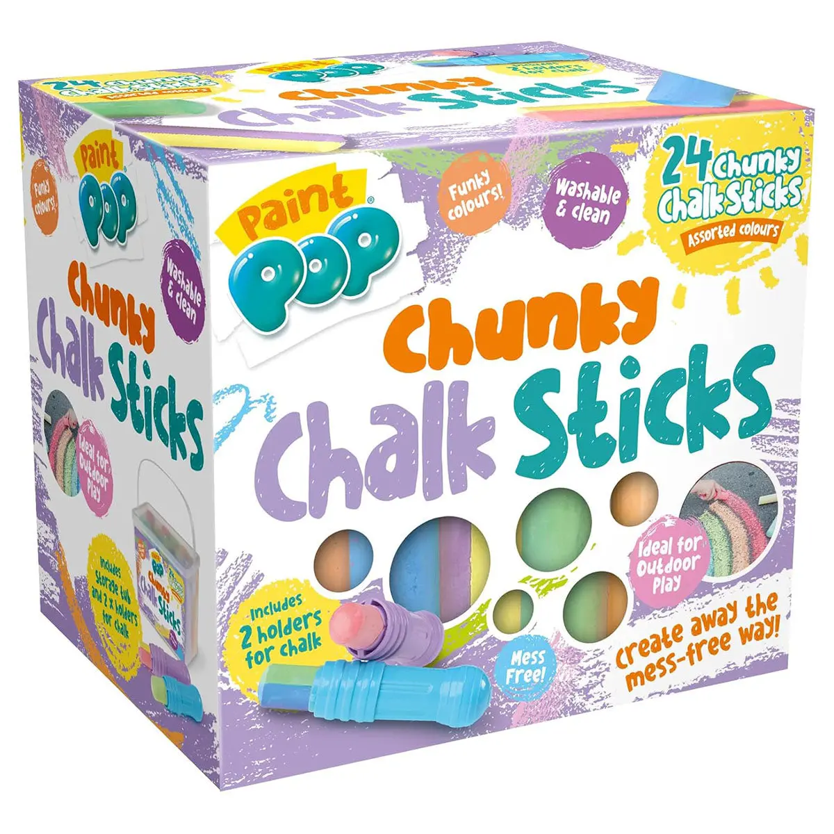 Paint Pop Chunky Chalk Sticks (24 Pack) 1