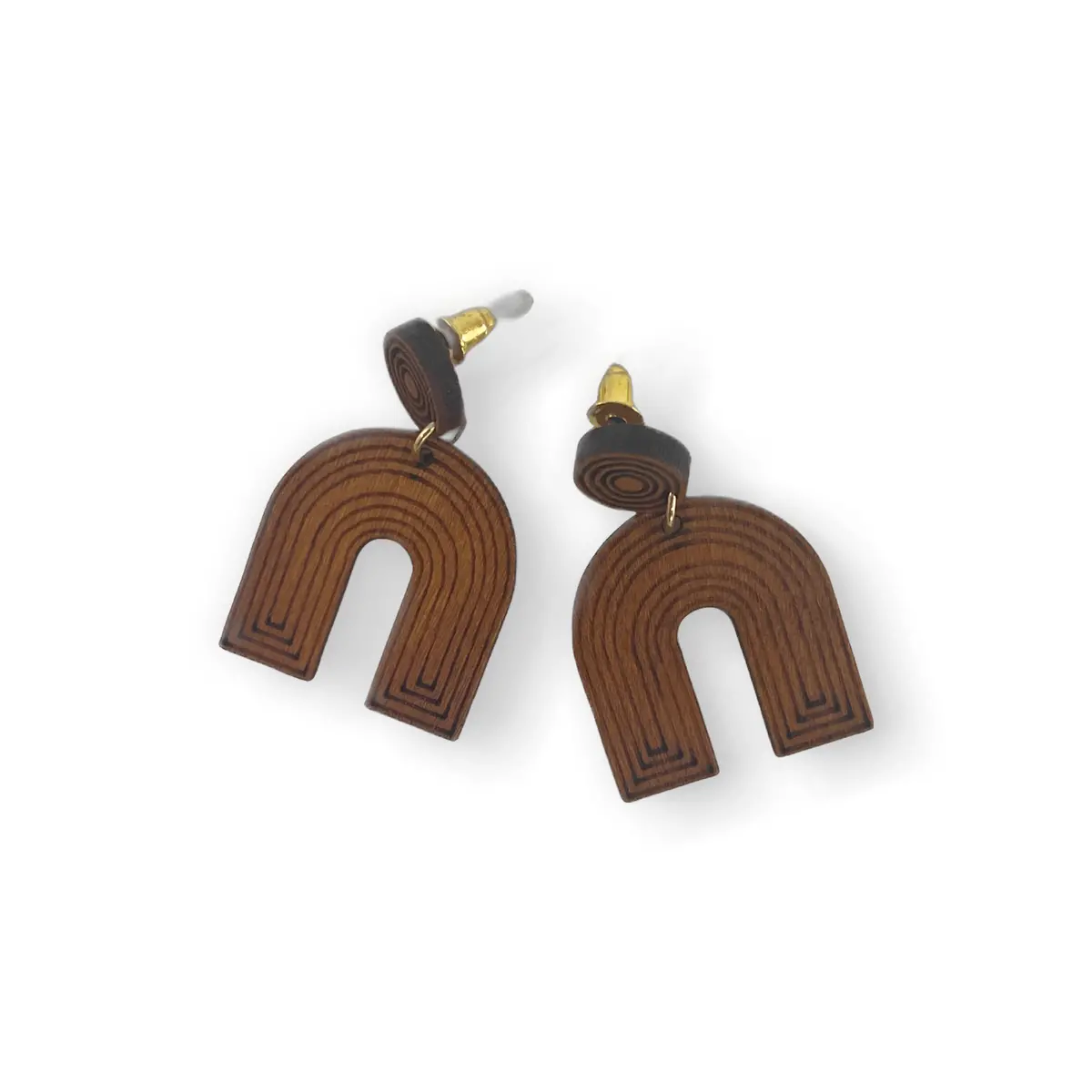 Boho Wood Rainbow Earrings 1