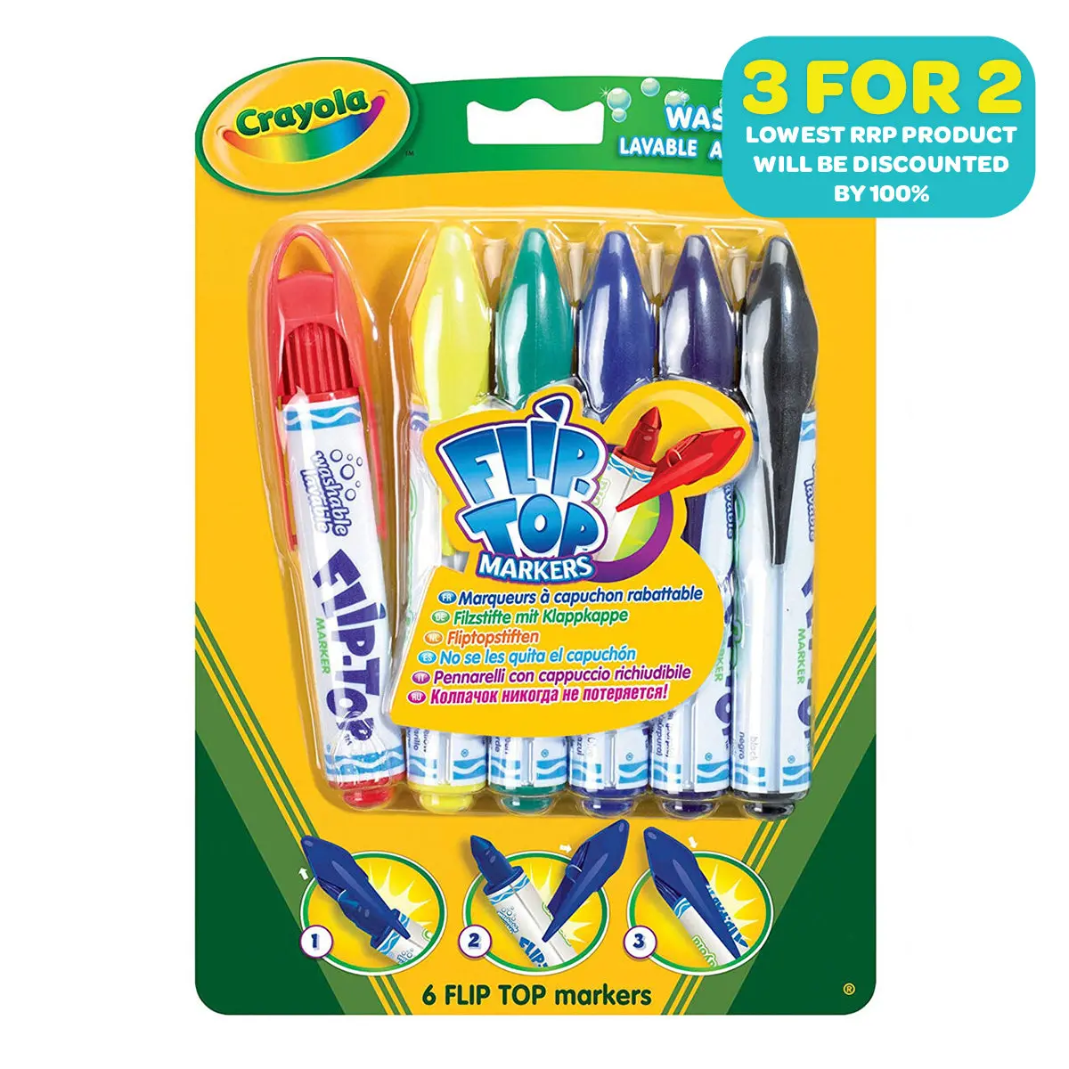 Crayola Flip Top Markers (6 Pack) 1