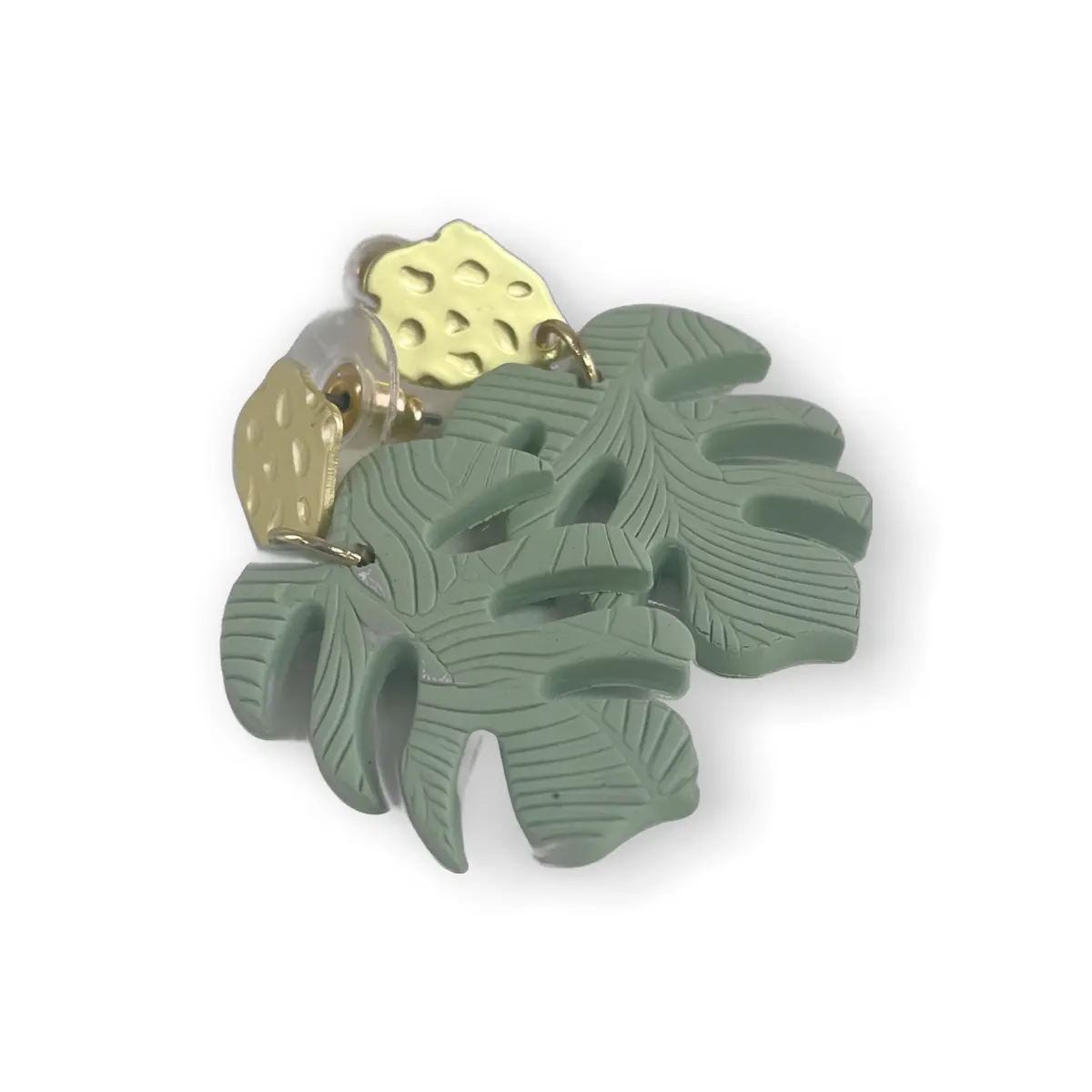 Mint Green Palm Earrings 1