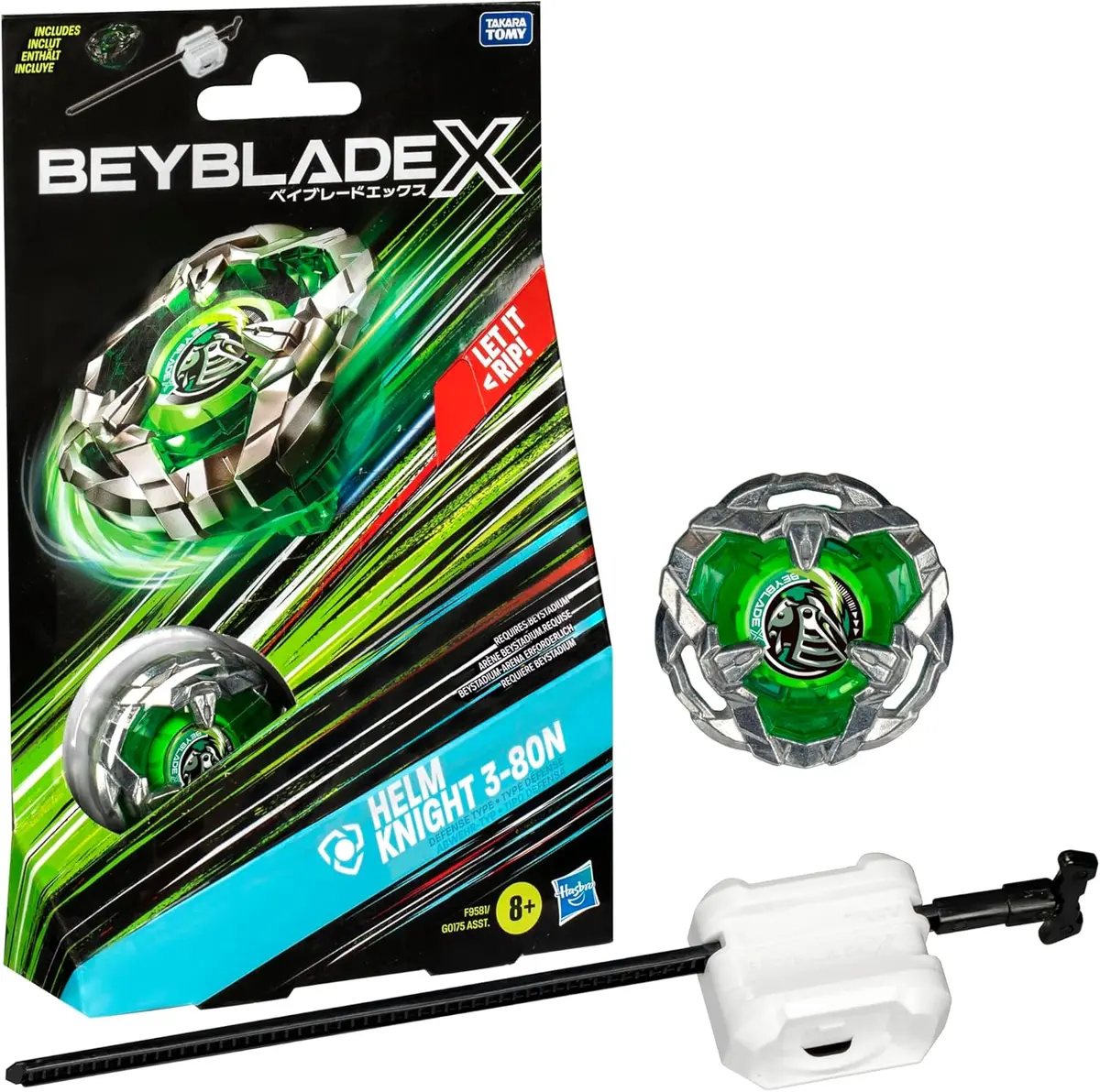 Beyblade X Helm Knight 3-80N Starter Pack Top And Launcher 1