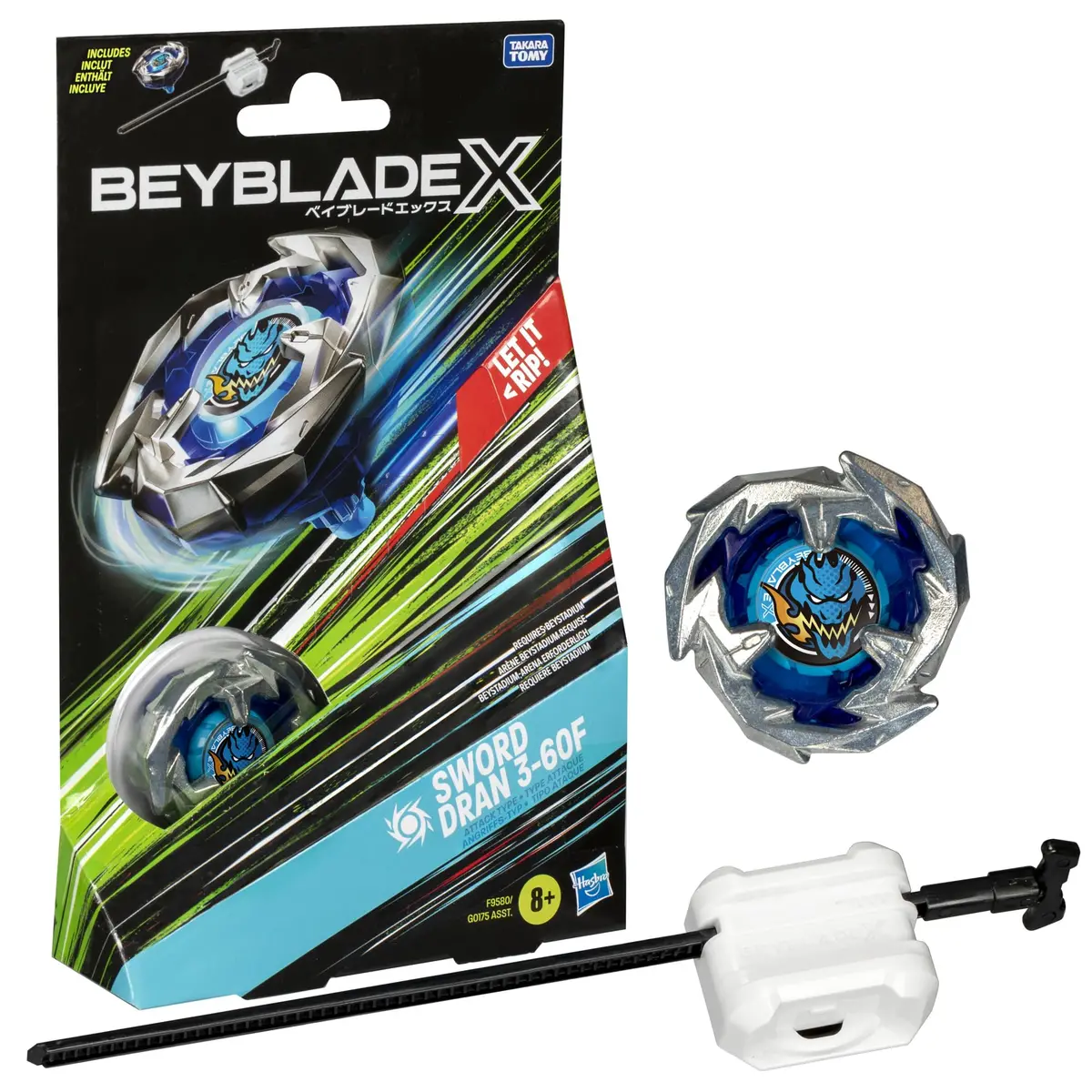 Beyblade X Sword Dran 3-60F Starter Pack Top And Launcher 1