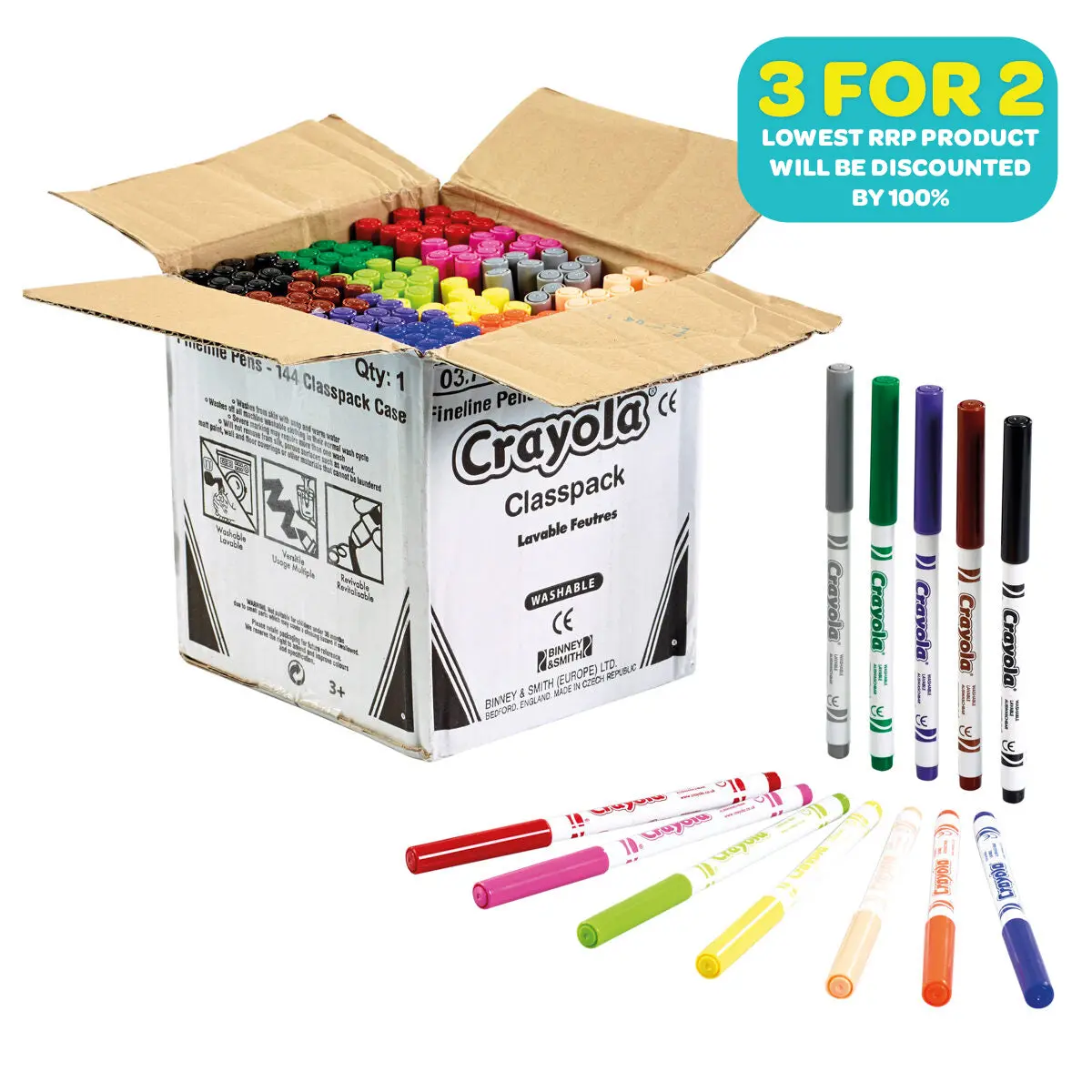 Crayola 144 Fineline Pens Classpack 1