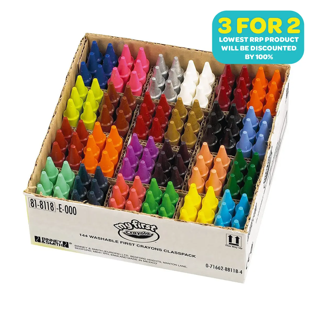 Crayola My First 144 Washable Crayons Classpack 1