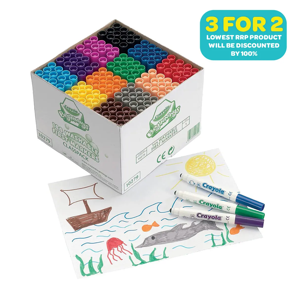 Crayola Beginnings 144 Washable First Markers Classpack 1