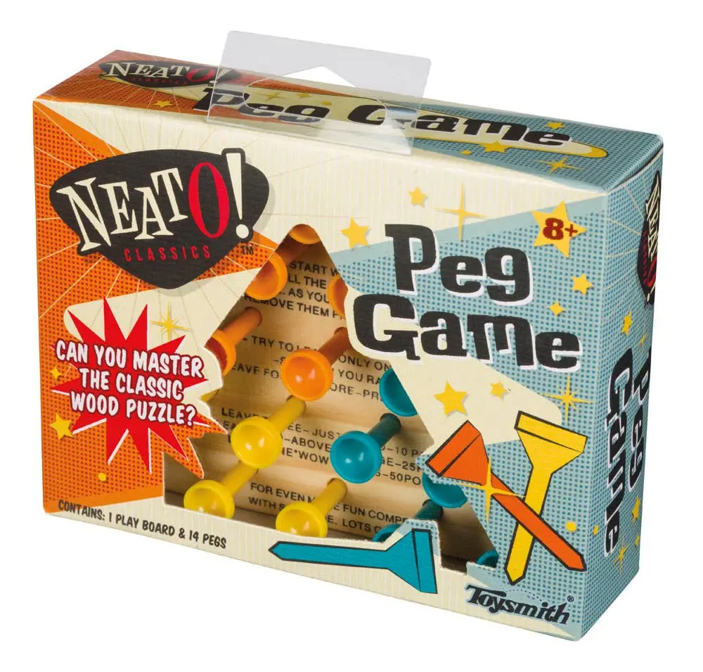 Toysmith Neato! Classic Wooden Peg Game, Travel Size 1
