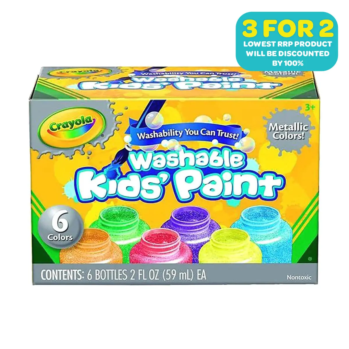 Crayola Washable Kids' Metallic Paint (6 Pack) 1