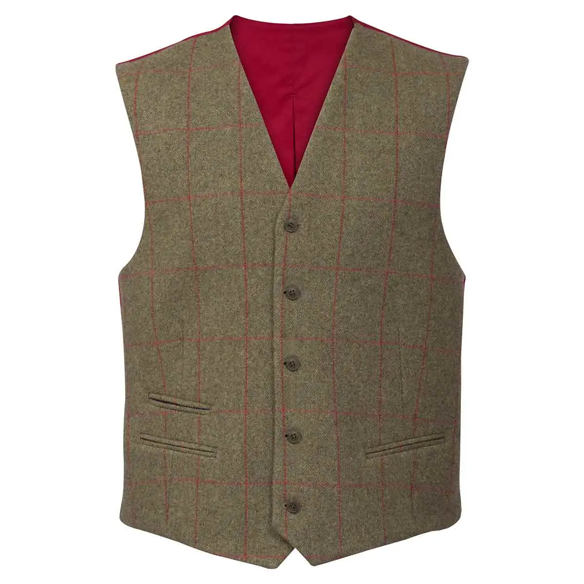 Alan Paine Combrook Lined Back Tweed Waistcoat 1