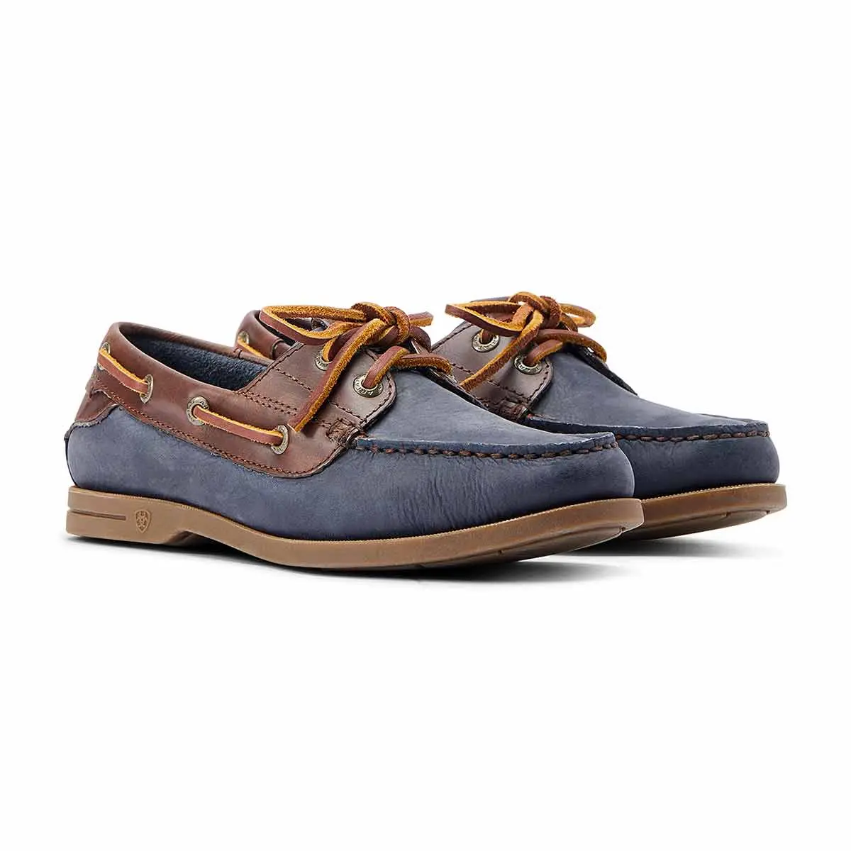Ariat Women's Antigua Boat Shoe - Navy/Chocolate 1