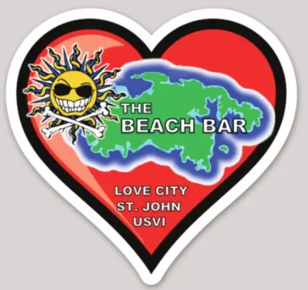 Beach Bar Heart Sticker 1