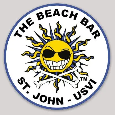 Beach Bar Round Logo Sticker 1