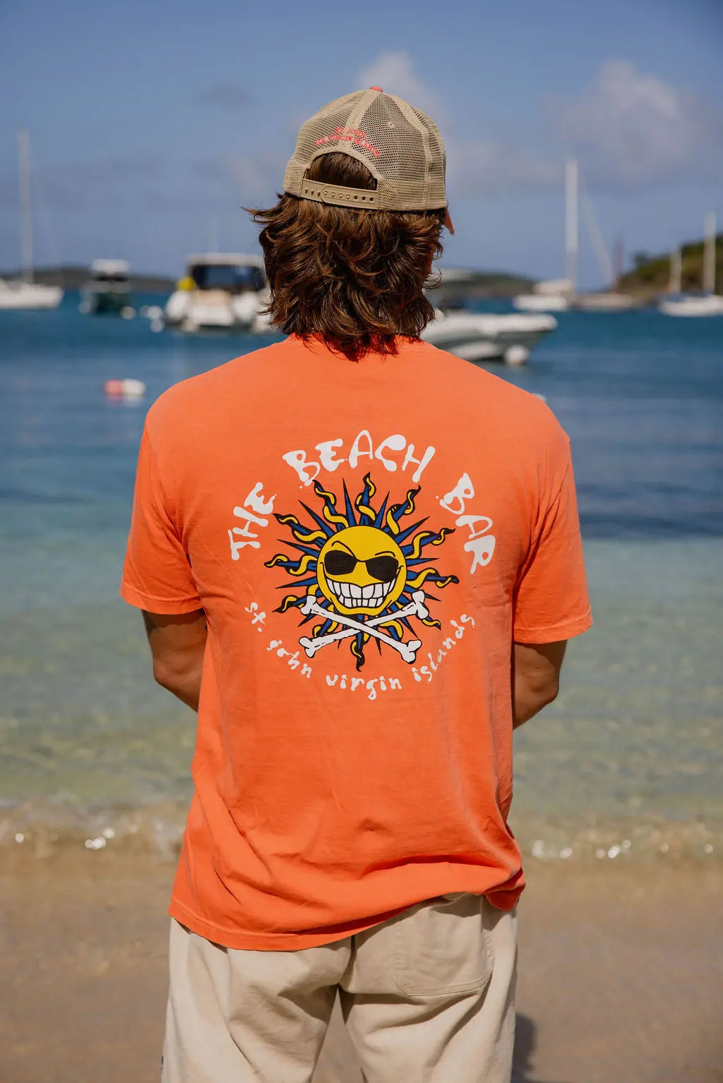 Beach Bar Logo S/S Shirt - Coral 1