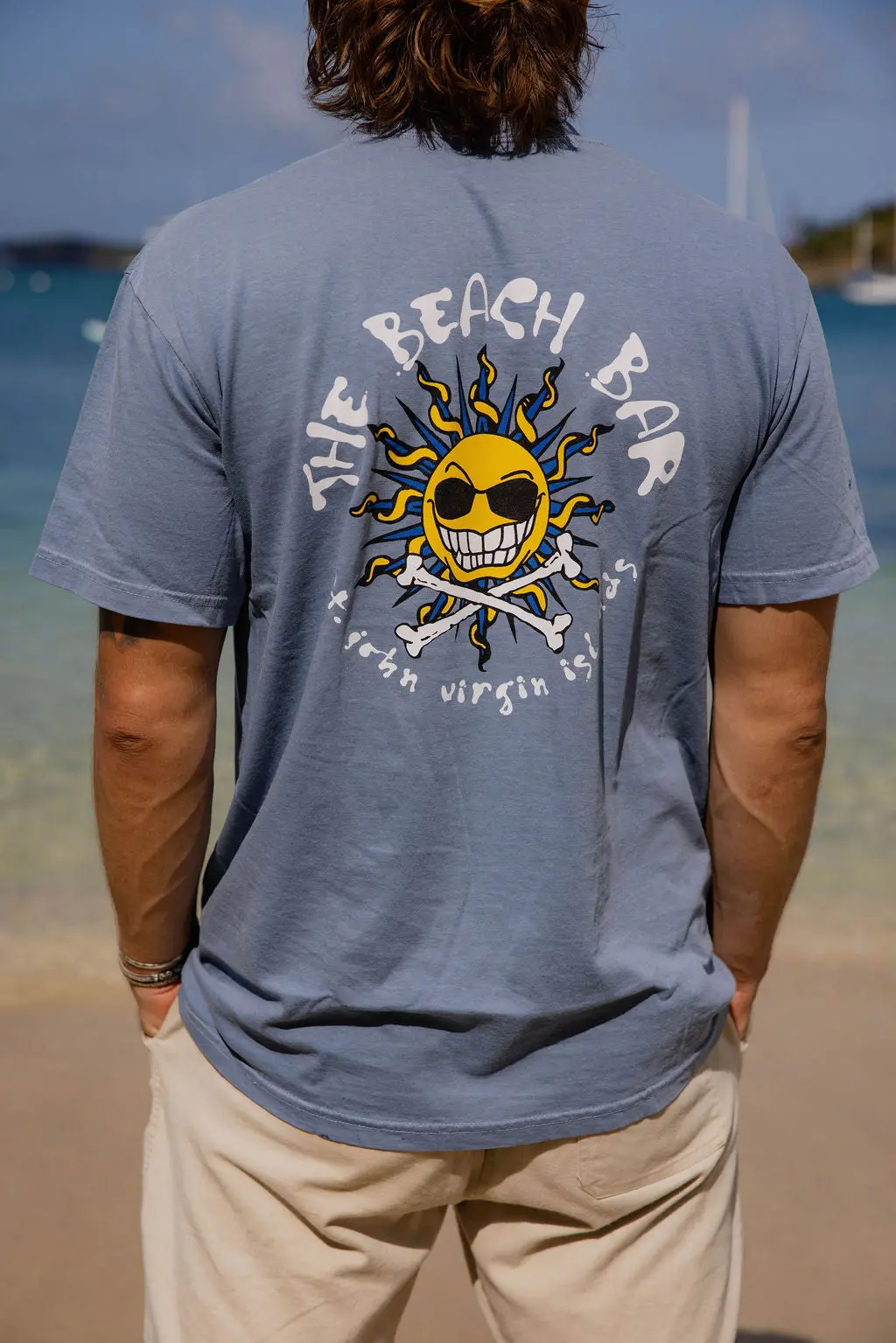 Beach Bar Logo S/S Shirt - Denim Blue 1