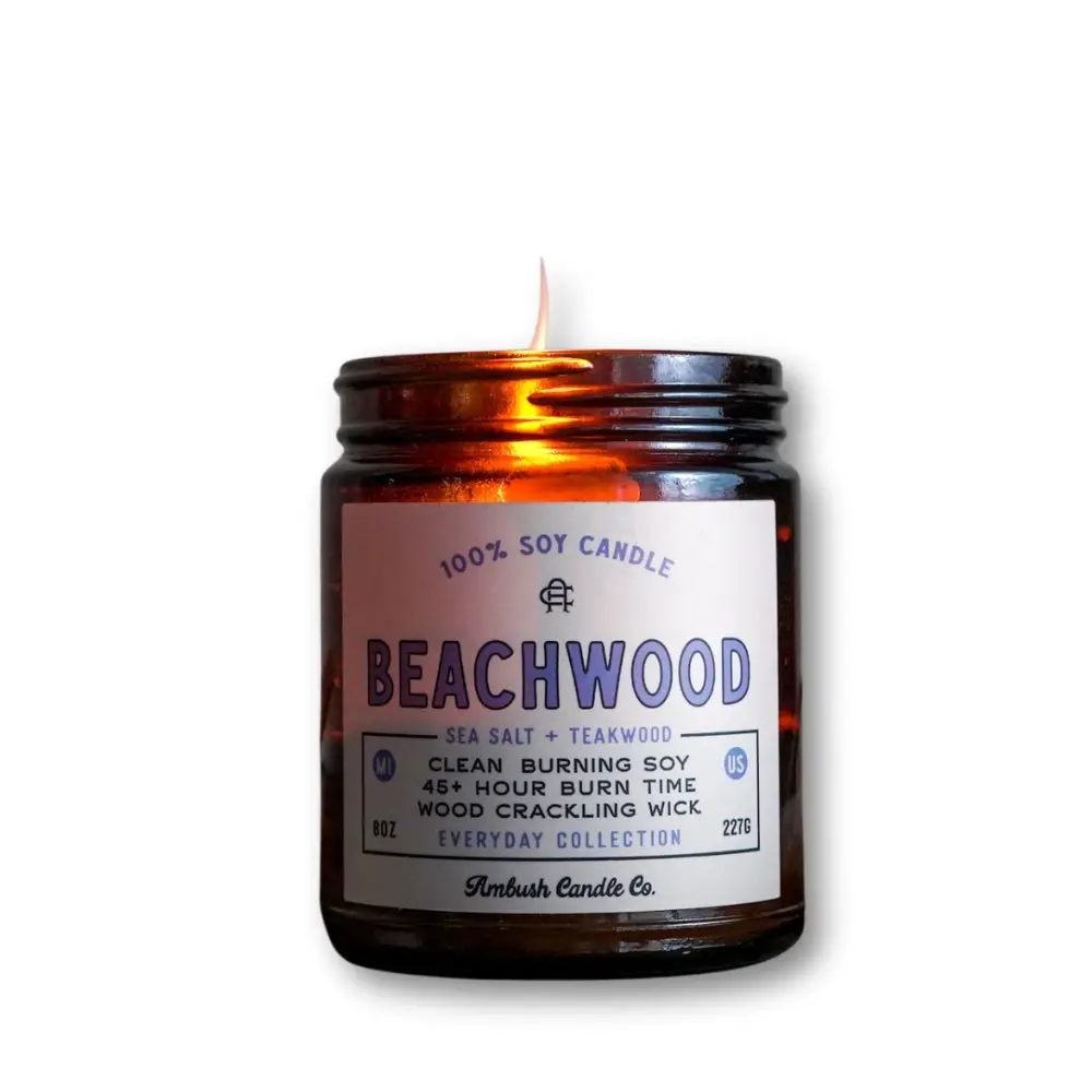 Beachwood | Sea Salt + Teakwood 8Oz Soy Candle 1