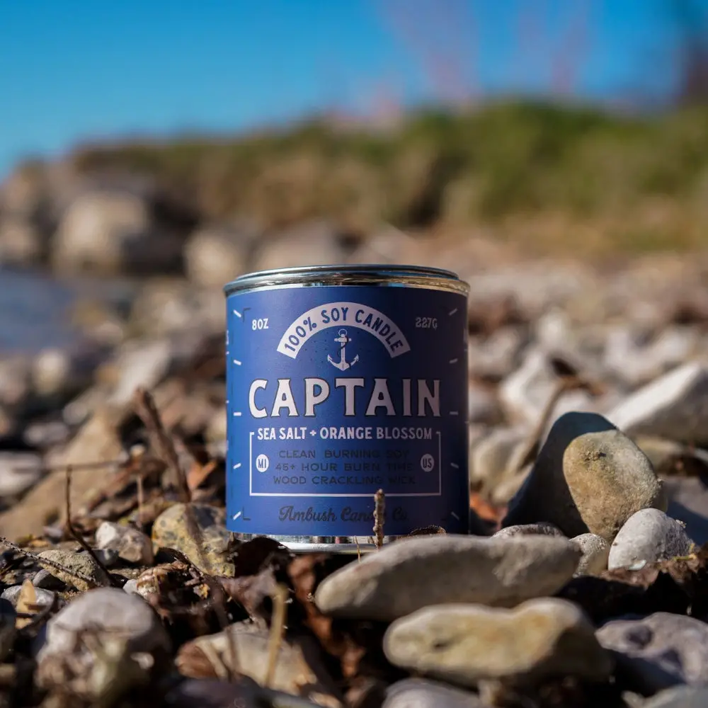 Captain | Sea Salt + Orange Blossom 8Oz Soy Candle 1