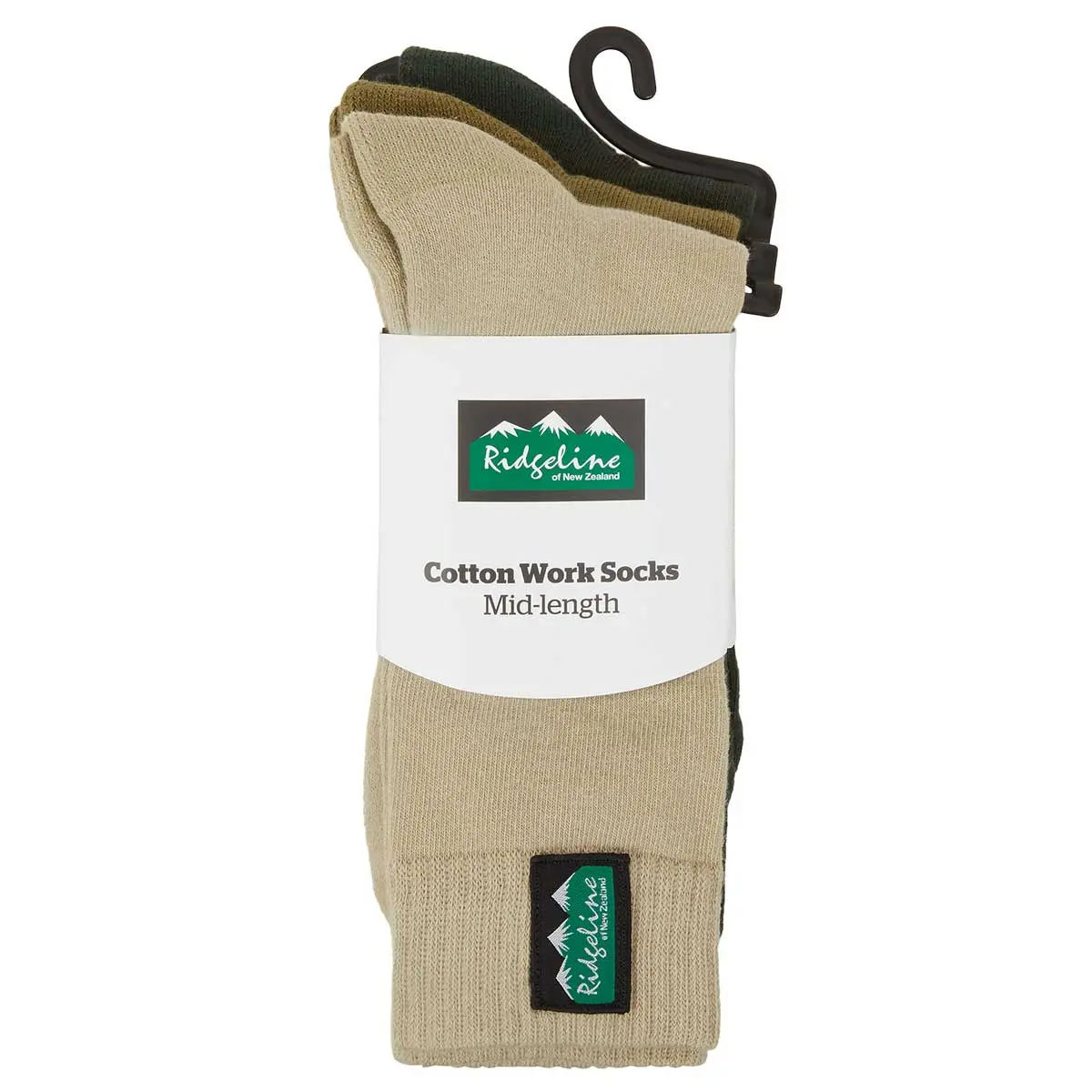 Ridgeline Cotton Work Mid Length Socks (3 Pack) 1