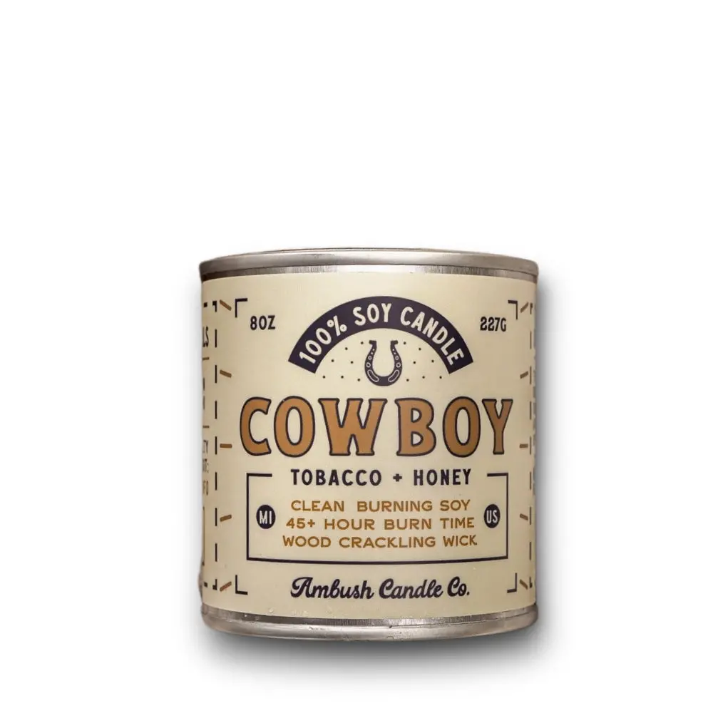 Cowboy | Tobacco + Honey 8Oz Soy Candle 1