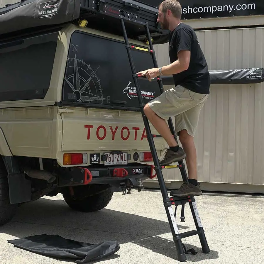Deluxe Telescopic Ladder - Wide, Angled Steps 1