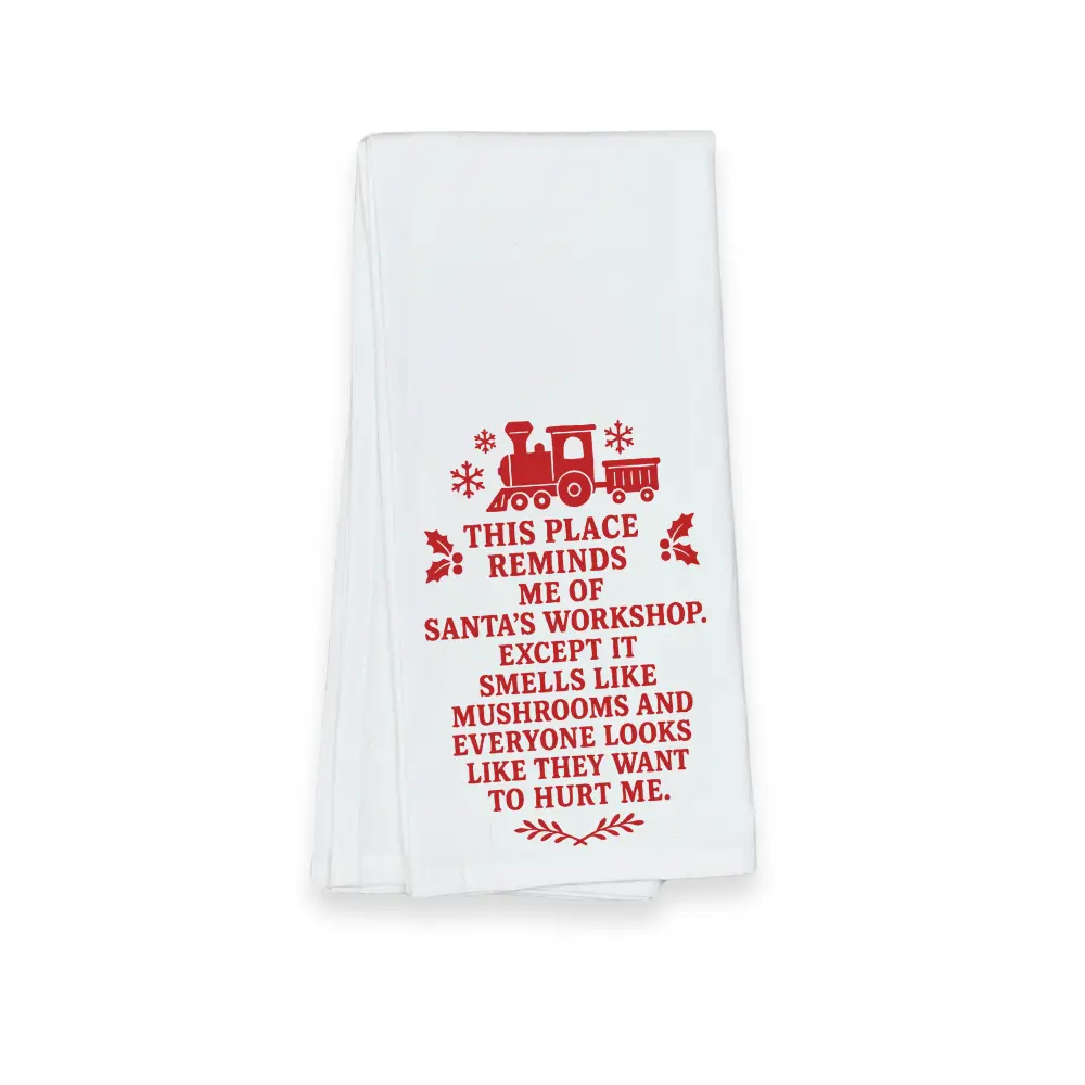 Christmas Tea Towel - Not Santa's Workshop Elf 1