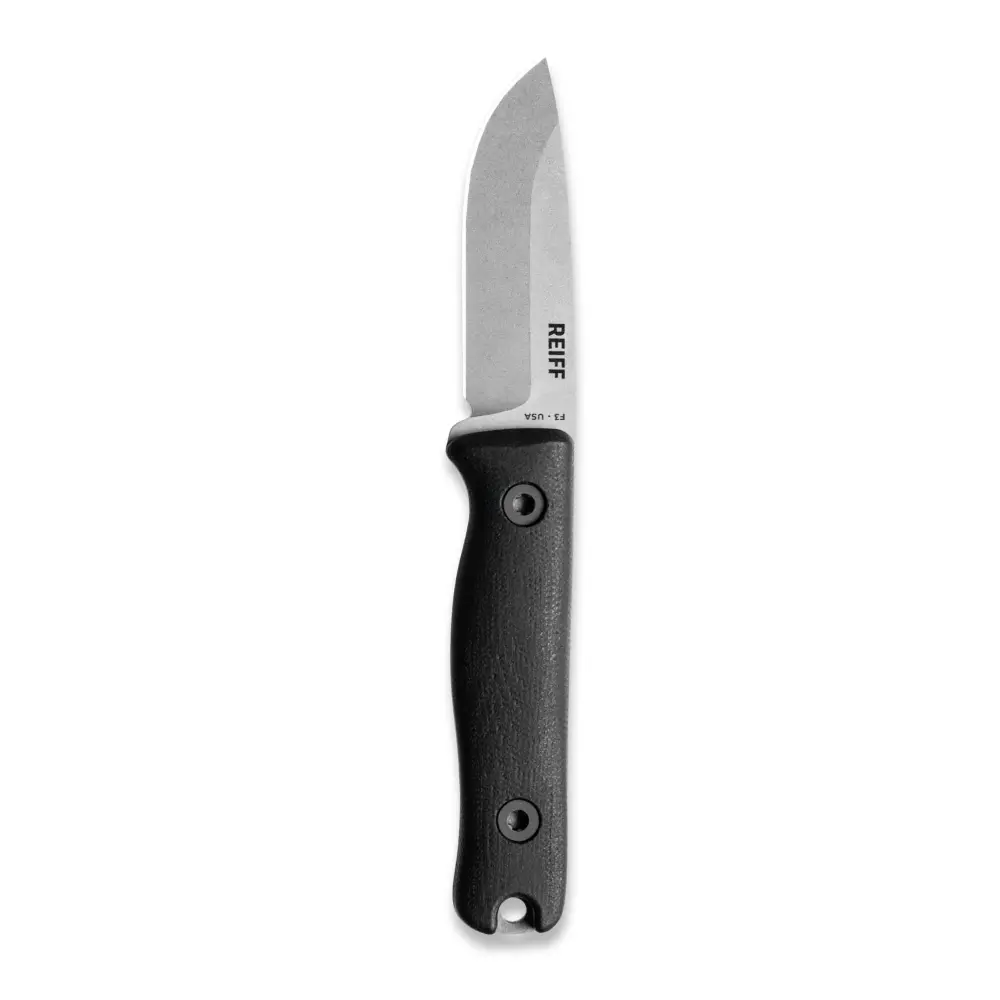 Reiff Knives F3 Fixed Blade Knife (Cpm 3V, Matte Stonewash, Black Canvas Micarta) 1
