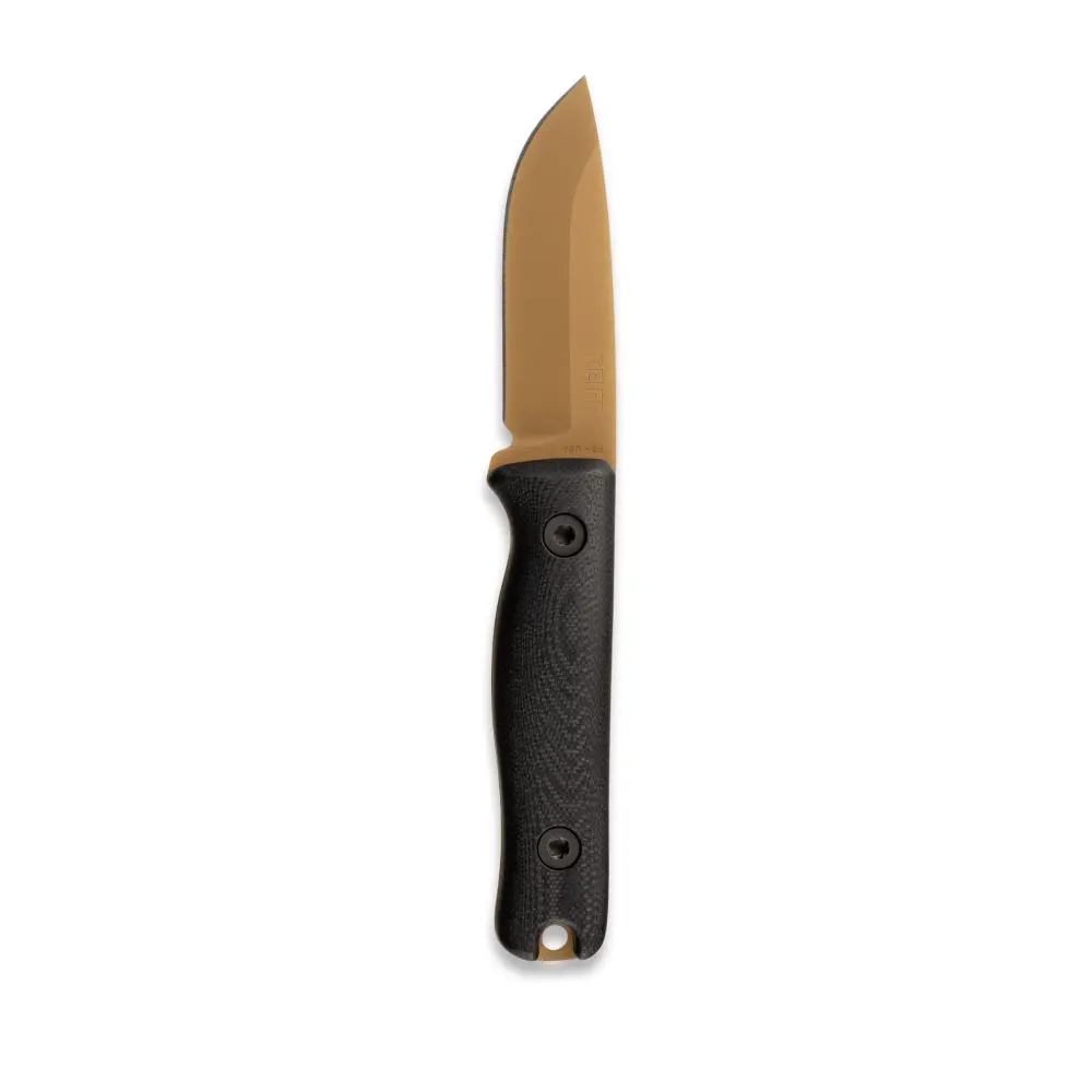 Reiff Knives F3 Fixed Blade Knife Cpm Magnacut, Fde Pvd, Black G10 1