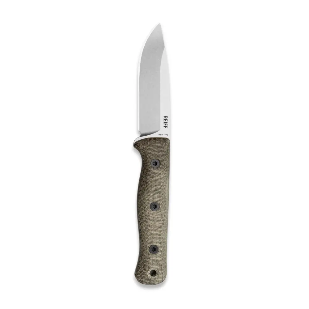 Reiff Knives F4 Knife Stonewash Magnacut, Natural Canvas Micarta 1