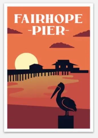 Fairhope Pier Sticker 1