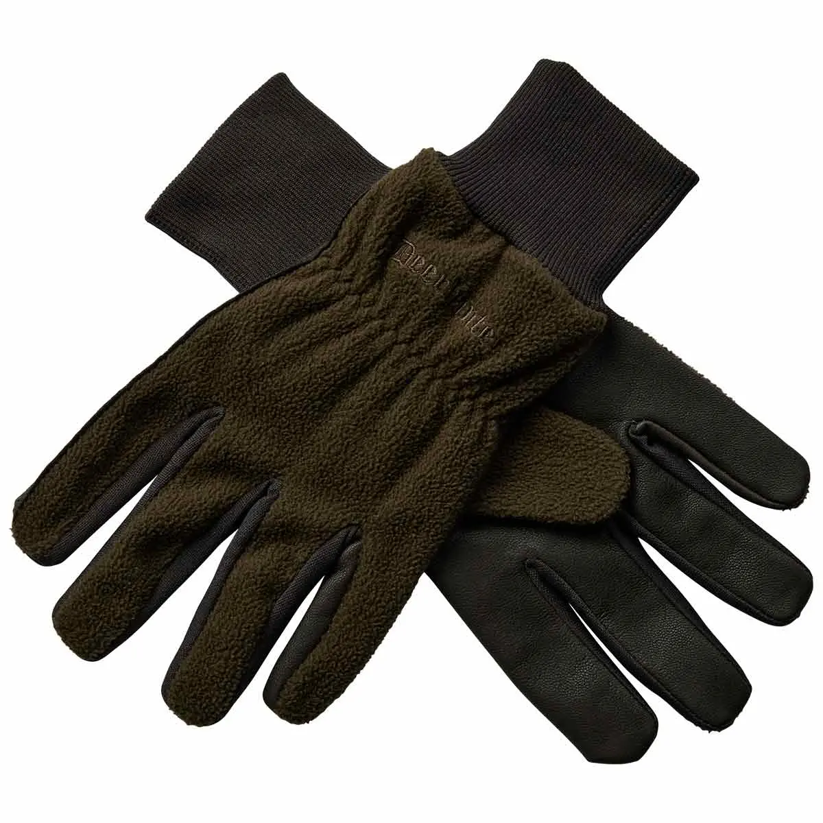 Deerhunter Fleece Gloves W.Leather 1