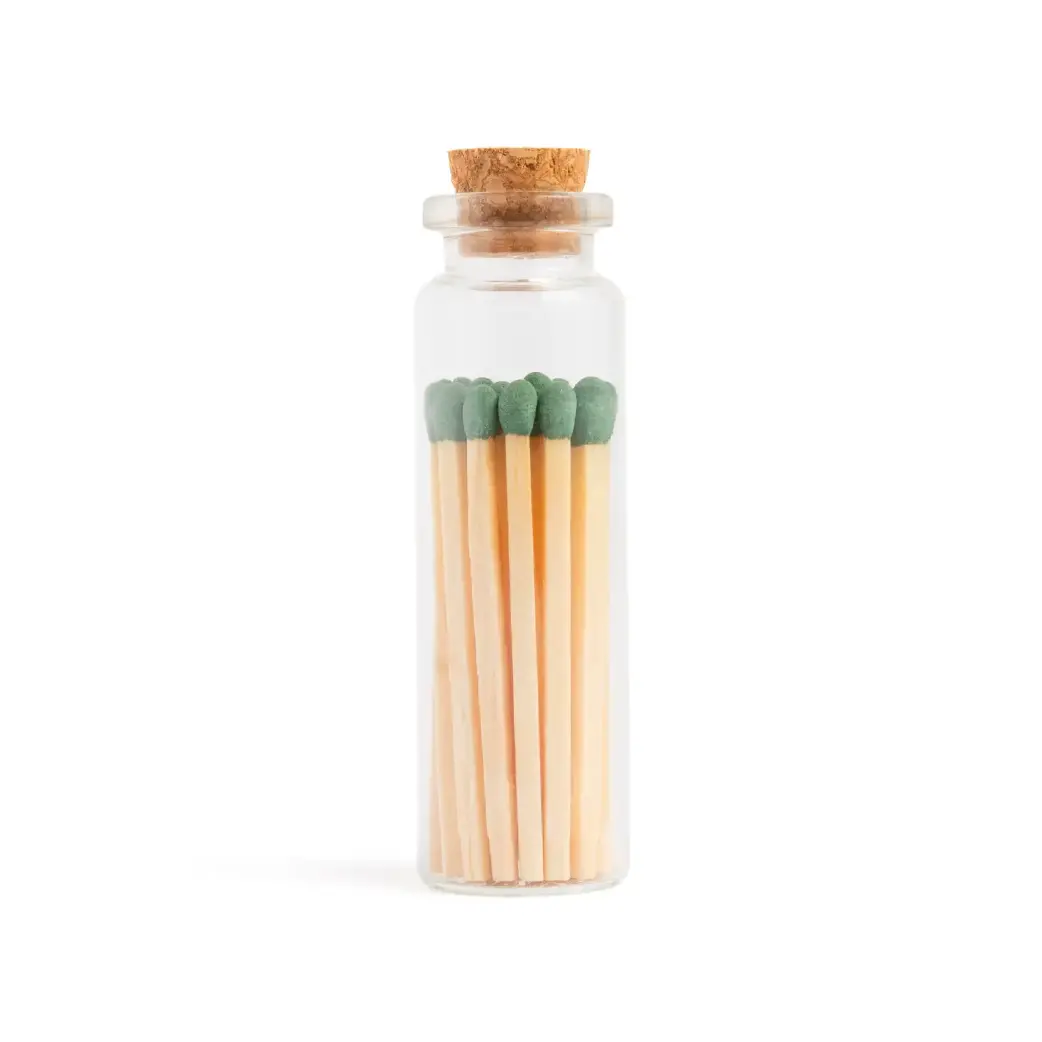 Juniper Green Matches In Small Corked Vial 1