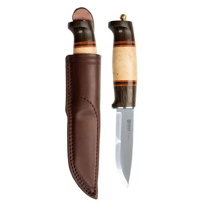 Helle Harding Fixed Blade Knife – Curly Birch & Laminated Steel 1