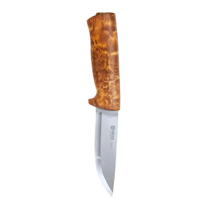 Helle Eggen H3ls Fixed Blade Knife – Curly Birch Handle & Scandi Grind 1