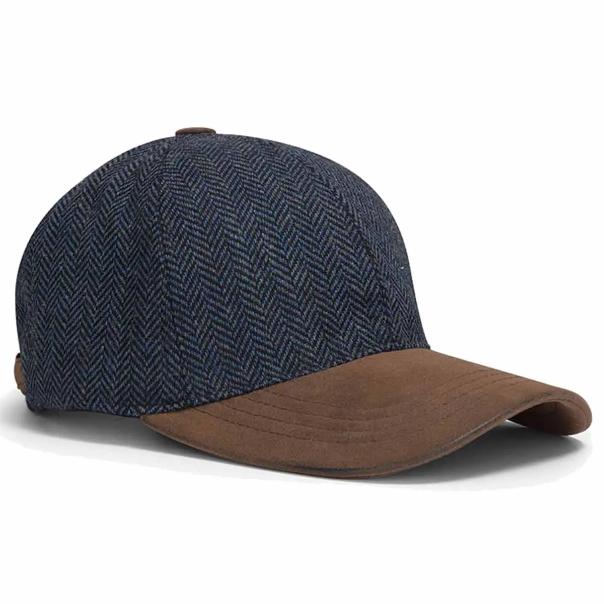 Hoggs Of Fife Herringbone Tweed Baseball Cap 1