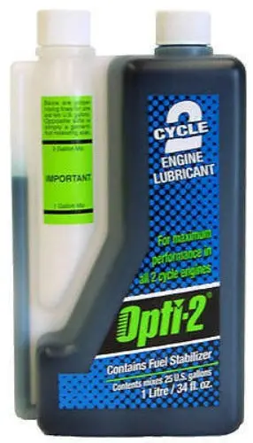 Interlube Opti-2 20112 34 Oz Bottle Of 2-Cycle Oil Lubricant With Fuel Stabilizer - Quantity Of 2 1