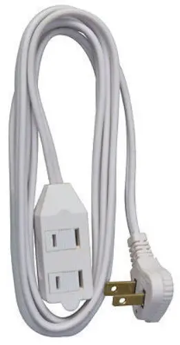 Master Electrician 09417Me 7' 16/2 Spt-2 White Vinyl Low Profile Polarized Slender Extension Cord - Quantity Of 12 1
