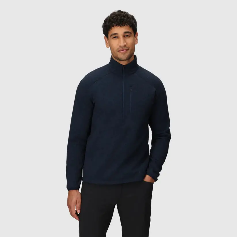 Men’S Crescent Fleece Half Zip – Merino Wool & Recycled Polyester 1